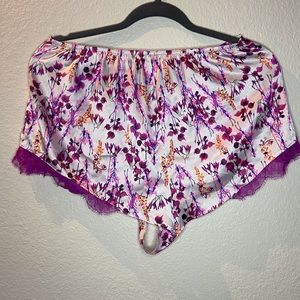 Medium Floral Victoria's Secret Silky Satin & Lace sleep shorts